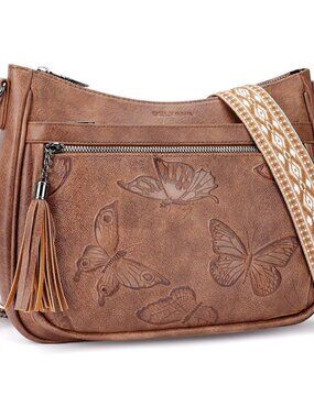 Medium Crossbody Bags for Women,Vegan Leather Cross Body Purses